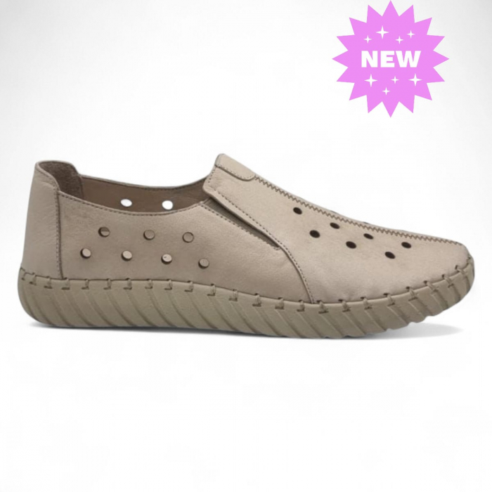 Balerini Damă Din Piele Naturală Crem 8105 [1]