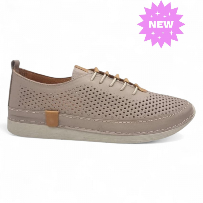 Pantofi Damă Casual Confort Din Piele Naturală Nude 5303 [1]