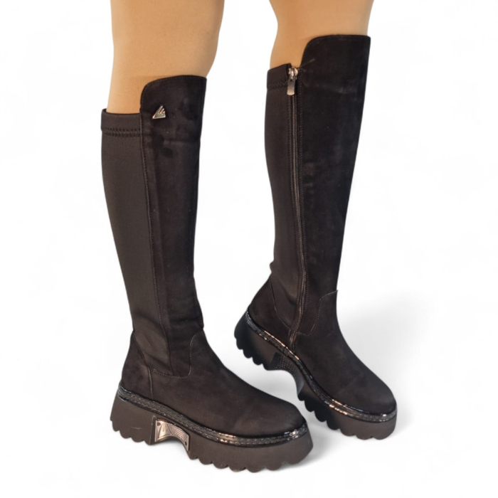 Cizme Damă Lungi Din Piele Naturală Neagră Vel  35132 [2]