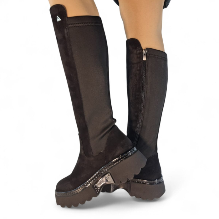 Cizme Damă Lungi Din Piele Naturală Neagră Vel  35132 [4]