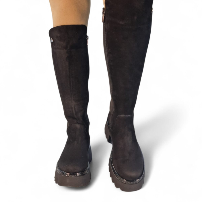 Cizme Damă Lungi Din Piele Naturală Neagră Vel  35132 [6]