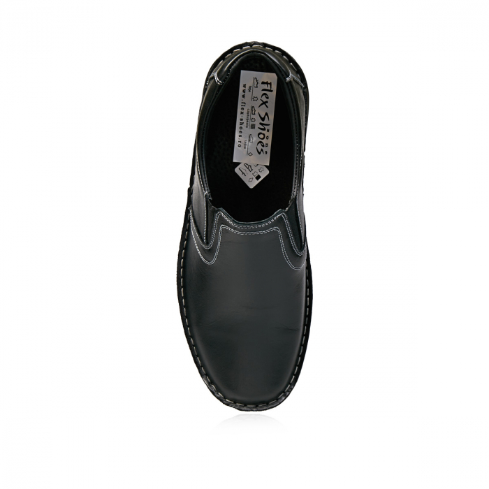 Pantofi Bărbați Casual Confort Din Piele Naturală Neagră 365 [2]