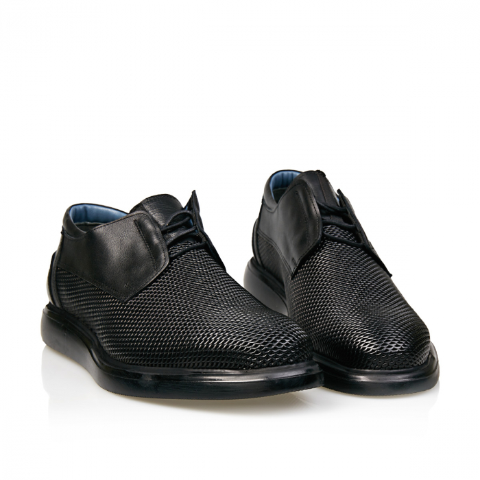 Pantofi Bărbați Casual Confort Din Piele Naturală Neagră 376 [2]