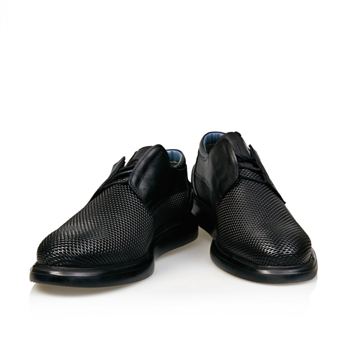 Pantofi Bărbați Casual Confort Din Piele Naturală Neagră 376 [3]