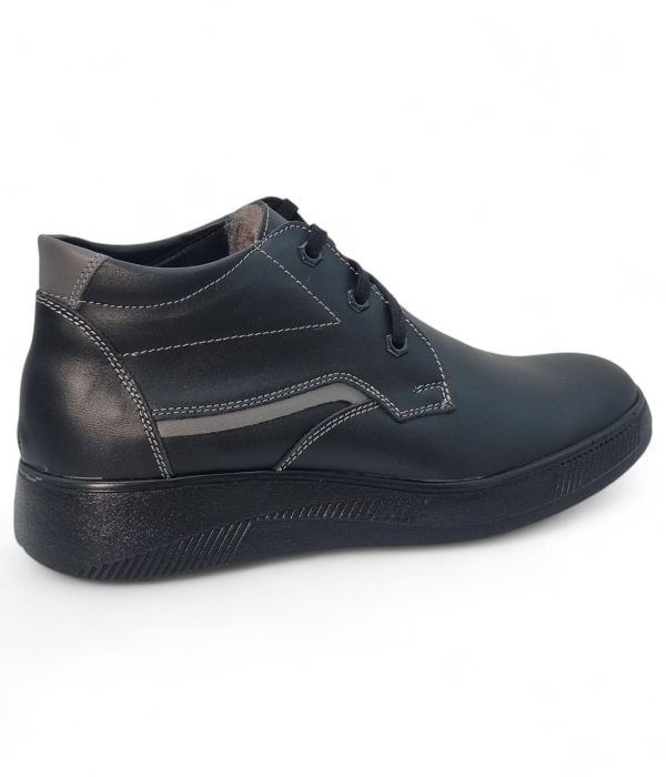 Ghete Bărbați Casual Din Piele Naturală De Culoare Neagră 45137 [3]