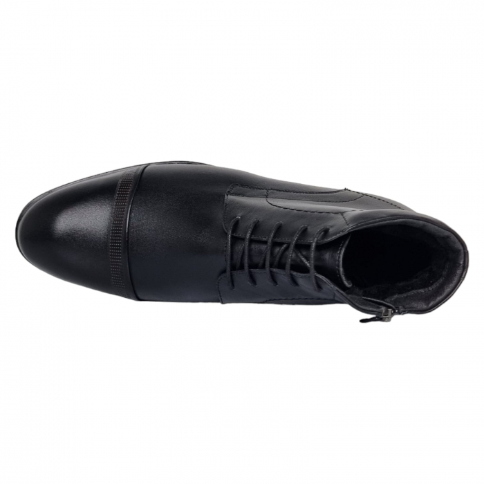 Ghete Bărbați Elegante Din Piele Naturală De Culoare Neagră 554 [5]