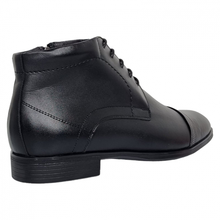 Ghete Bărbați Elegante Din Piele Naturală De Culoare Neagră 554 [6]