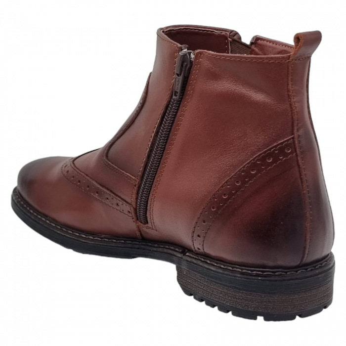 Ghete Bărbați Elegante Din Piele Naturală De Culoare Maro 555 [2]