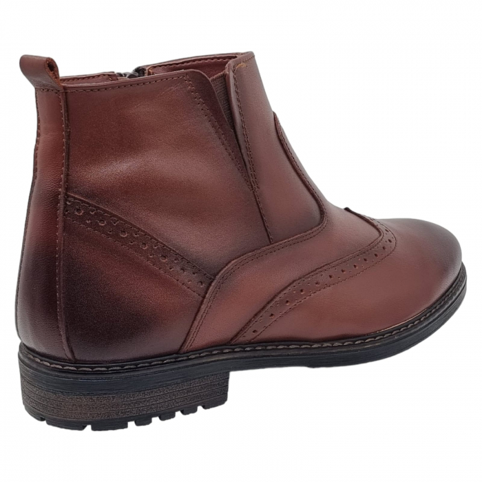 Ghete Bărbați Elegante Din Piele Naturală De Culoare Maro 555 [6]