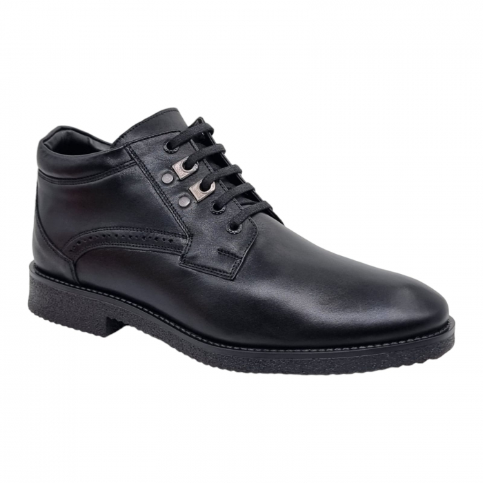 Ghete Bărbați Din Piele Naturală De Culoare Neagră 547 [1]