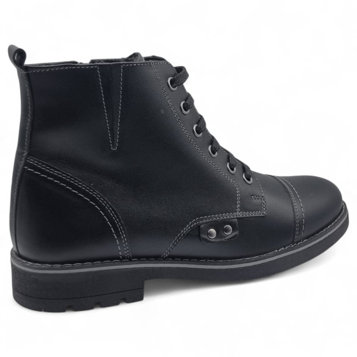 Ghete Bărbați Elegante  Din Piele Naturală De Culoare Neagră 50137 [3]