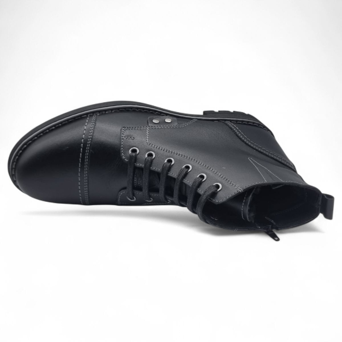 Ghete Bărbați Elegante  Din Piele Naturală De Culoare Neagră 50137 [7]