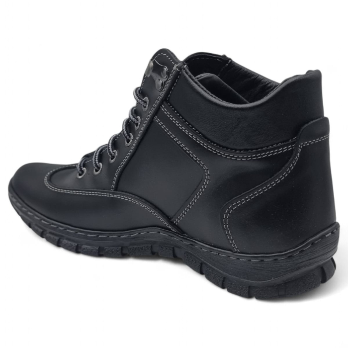 Ghete Bărbați Casual Din Piele Naturală De Culoare Neagră 45131 [5]