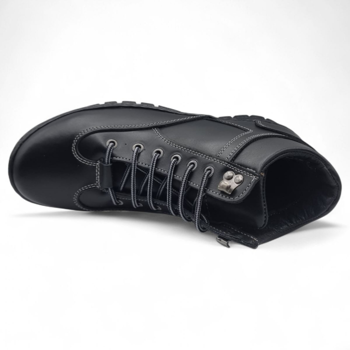 Ghete Bărbați Casual Din Piele Naturală De Culoare Neagră 45131 [7]