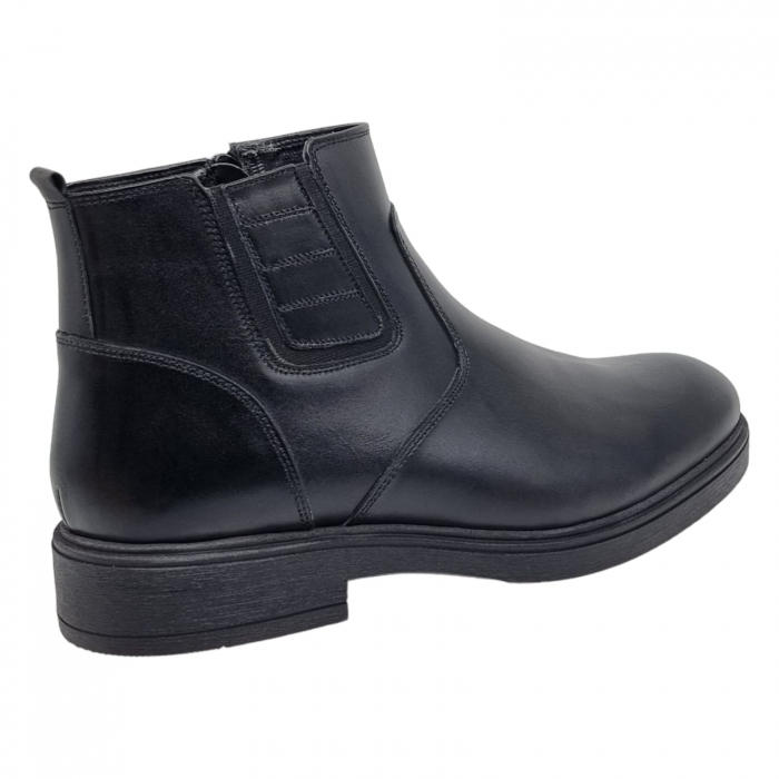 Ghete Bărbați Elegante Din Piele Naturală De Culoare Neagră 50128 [2]
