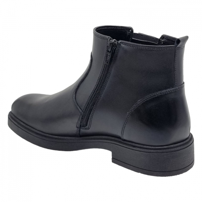 Ghete Bărbați Elegante Din Piele Naturală De Culoare Neagră 50128 [4]