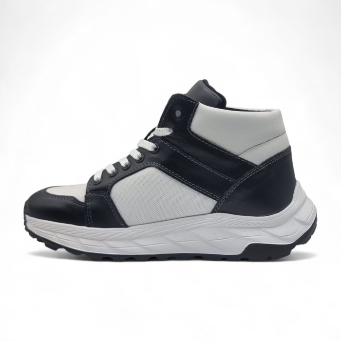 Ghete Bărbați Elegante Din Piele Naturală De Culoare Neagru si alb 45124 [7]