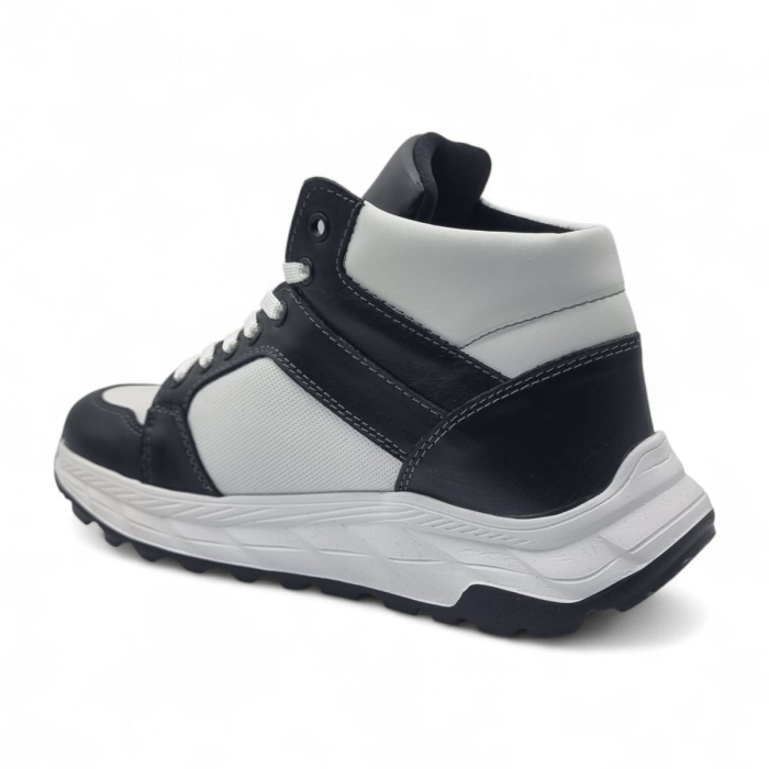 Ghete Bărbați Elegante Din Piele Naturală De Culoare Neagru si alb 45124 [5]