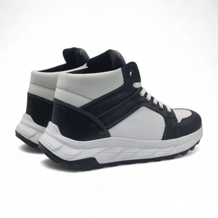 Ghete Bărbați Elegante Din Piele Naturală De Culoare Neagru si alb 45124 [2]