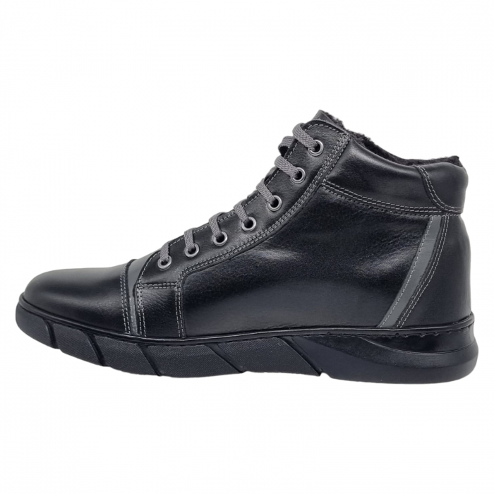 Ghete Bărbați Sport Din Piele Naturală Neagra 538 [3]