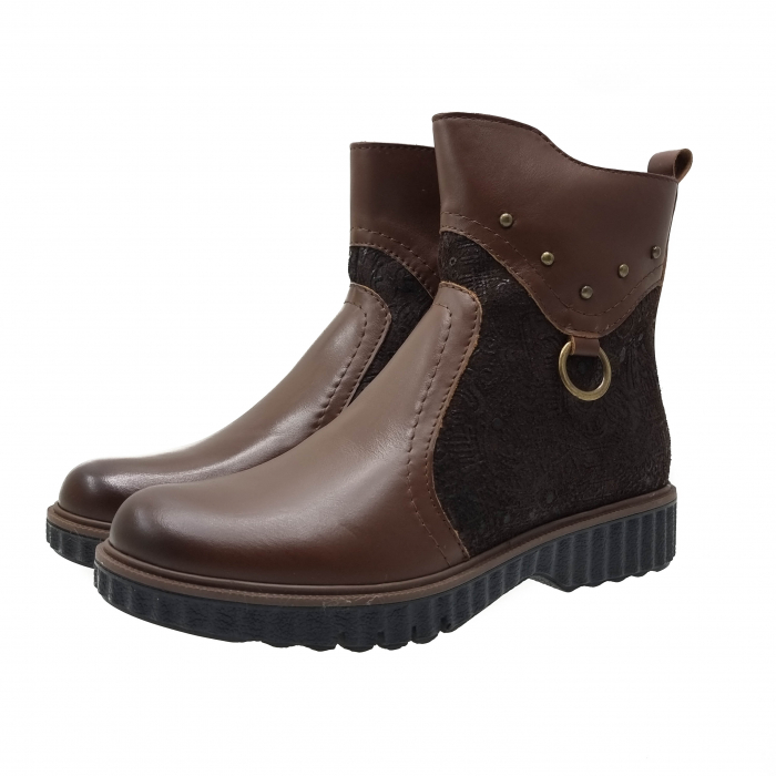 Ghete Damă Casual Din Piele Naturală Maro 1114 [9]