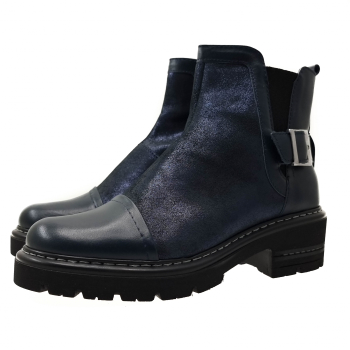Ghete Damă Casual Din Piele Naturală Blue 1115 [8]