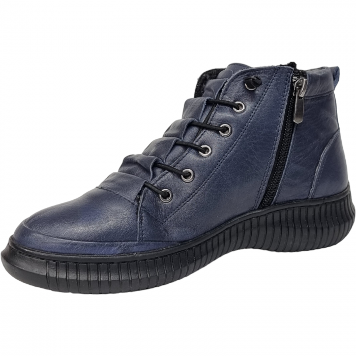 Ghete Damă Casual Din Piele Naturală Blue 8551 [3]