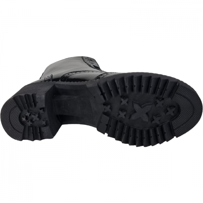 Ghete Damă Casual Din Piele Lăcuită Neagră 8554 [5]