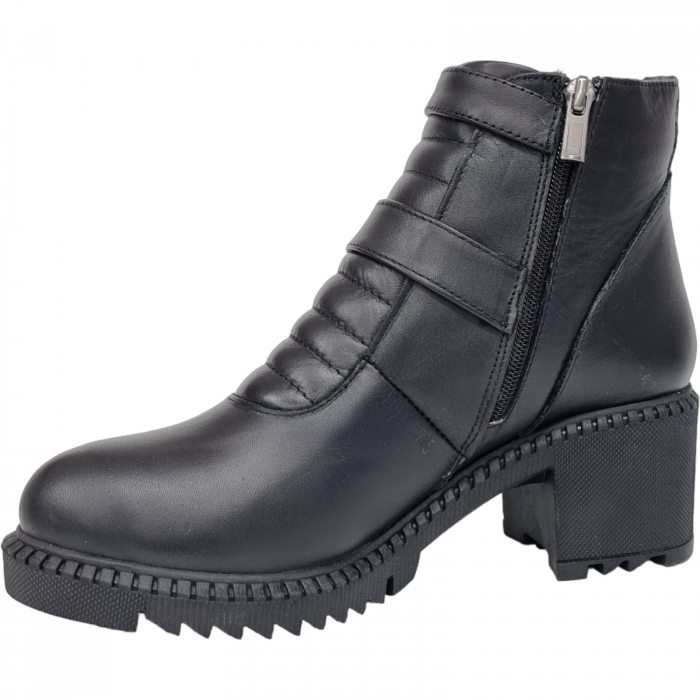 Ghete Damă Casual Din Piele Naturală Neagră 8556 [2]