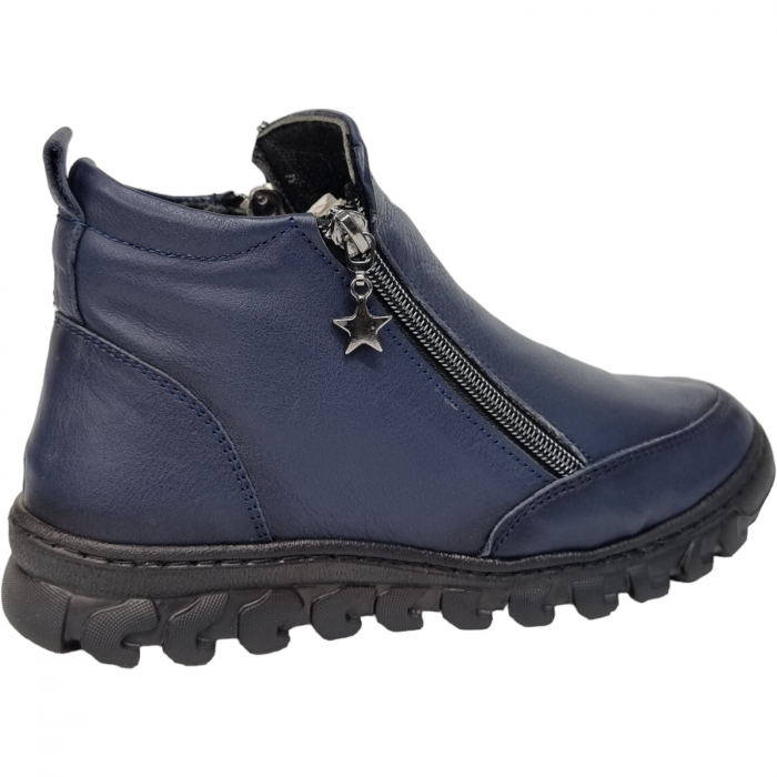 Ghete Damă Casual Din Piele Naturală Blue 8558 [4]