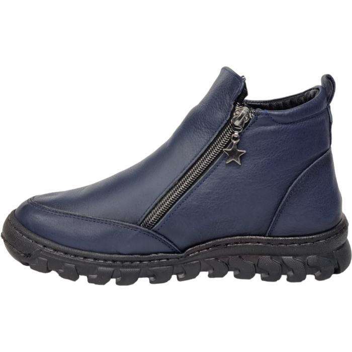 Ghete Damă Casual Din Piele Naturală Blue 8558 [3]