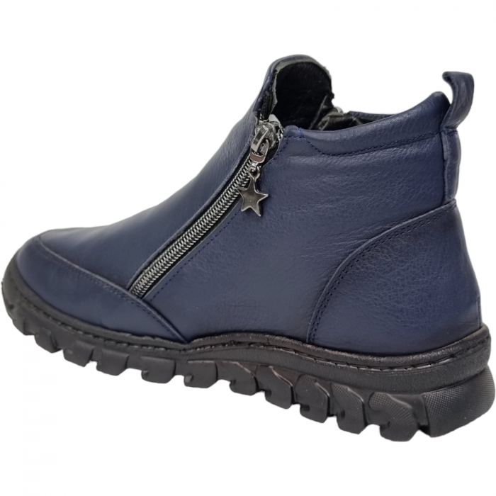 Ghete Damă Casual Din Piele Naturală Blue 8558 [2]