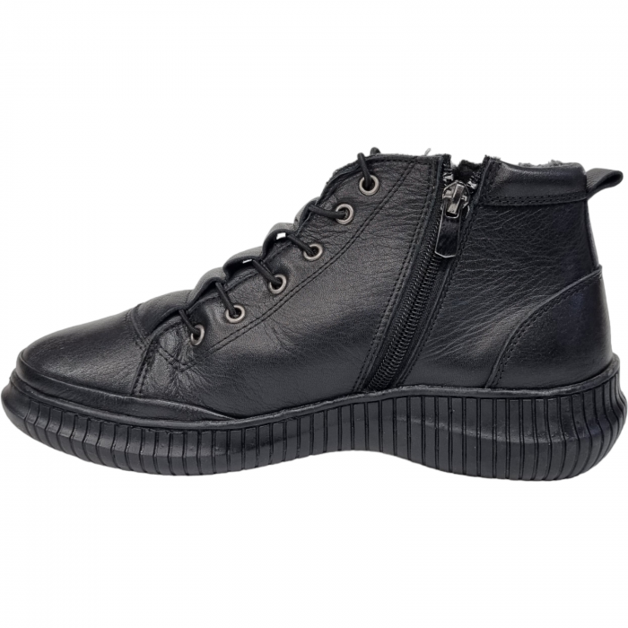 Ghete Damă Casual Din Piele Naturală Neagră 8573 [7]