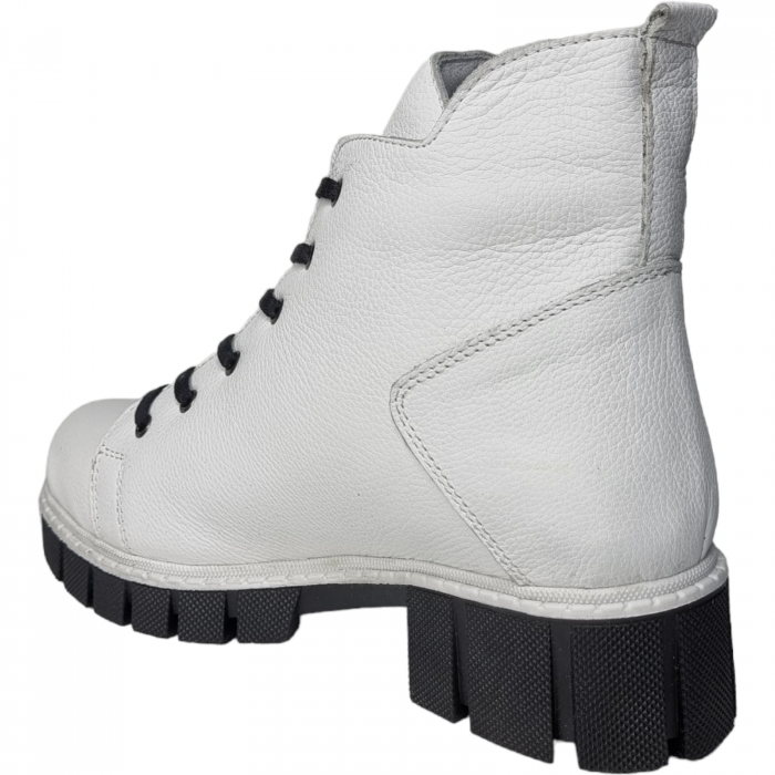 Ghete Damă Casual Din Piele Naturală Albă 8575 [2]