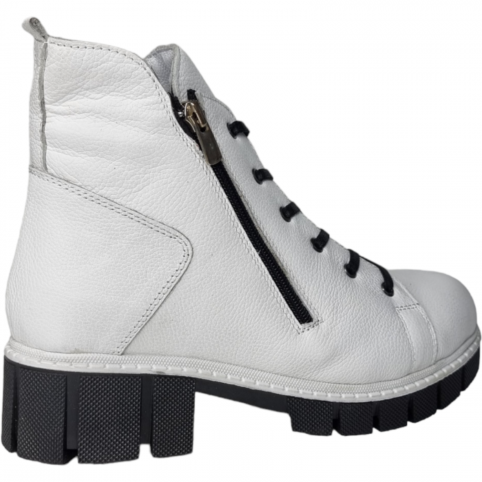 Ghete Damă Casual Din Piele Naturală Albă 8575 [4]