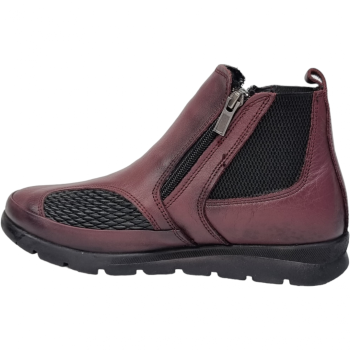 Ghete Damă Casual Din Piele Naturală Bordo 8579 [2]