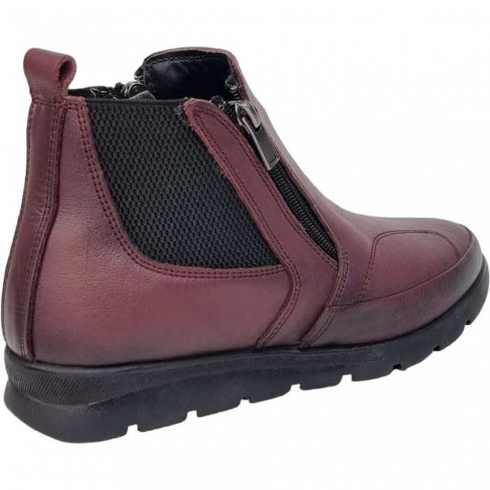 Ghete Damă Casual Din Piele Naturală Bordo 8579 [3]