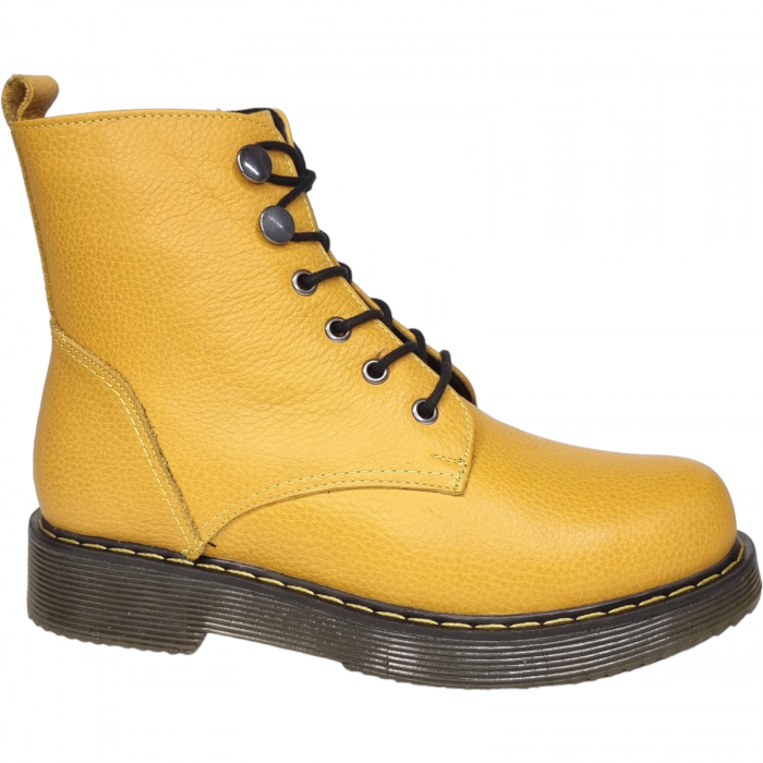 Ghete Damă Casual Din Piele Naturală Galbenă 8580 [4]