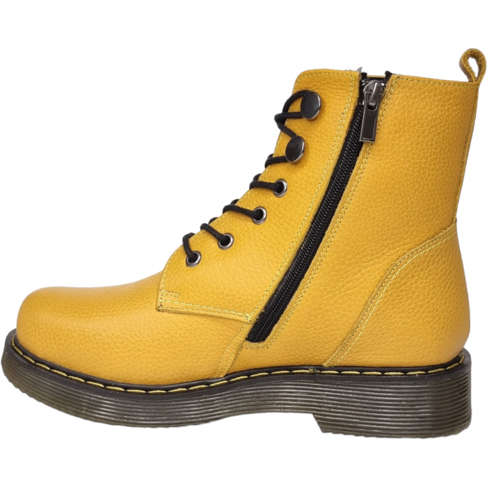 Ghete Damă Casual Din Piele Naturală Galbenă 8580 [2]