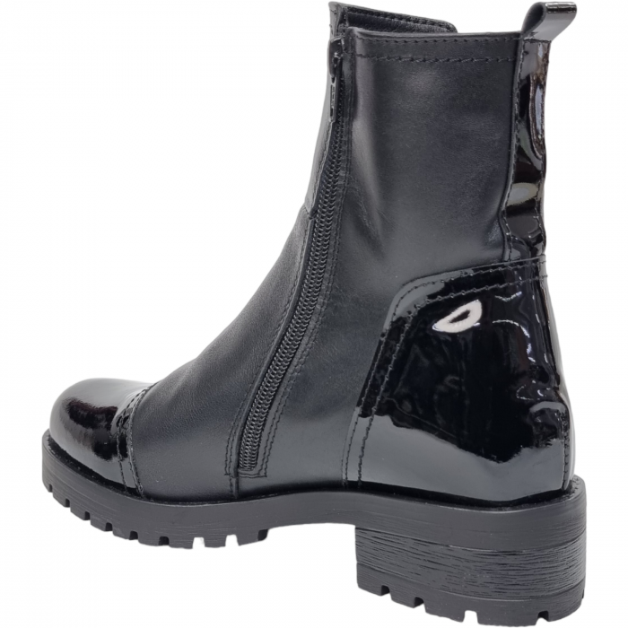 Ghete Damă Casual Din Piele Naturală Neagră 8587 [2]