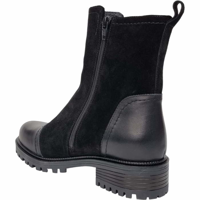 Ghete Damă Casual Din Piele Velur Naturală Neagră 8588 [2]