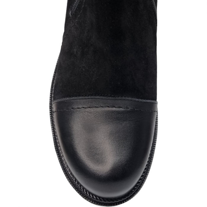 Ghete Damă Casual Din Piele Velur Naturală Neagră 8588 [5]