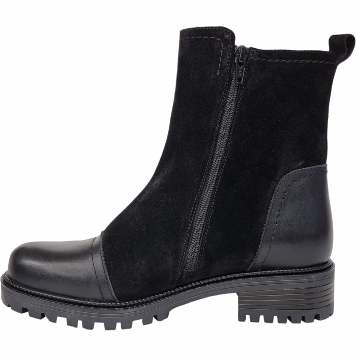 Ghete Damă Casual Din Piele Velur Naturală Neagră 8588 [3]