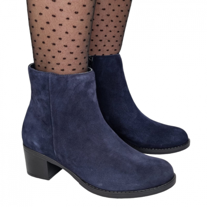 Ghete Damă Casual Din Piele Naturală Blue 8681 [3]