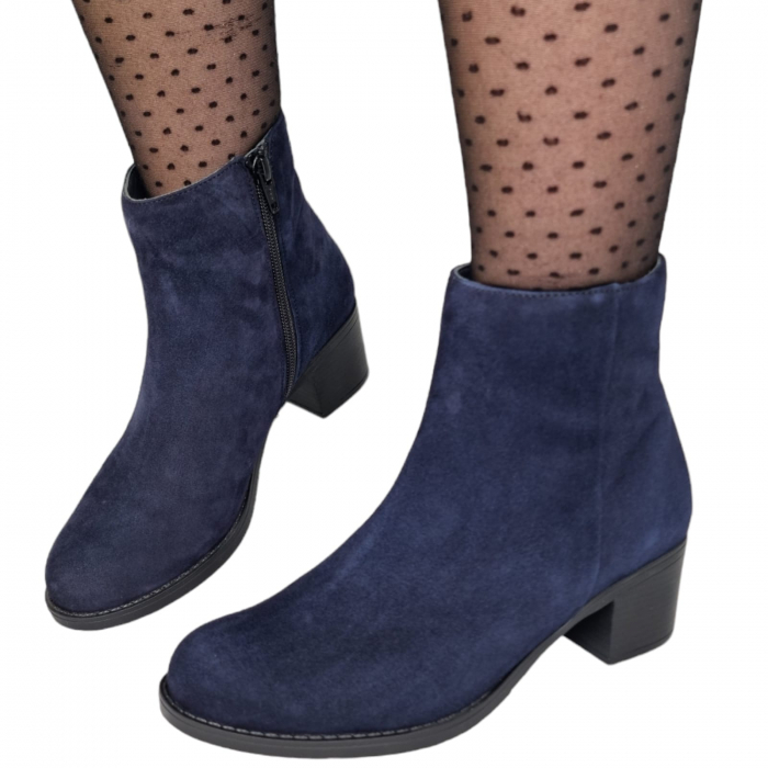 Ghete Damă Casual Din Piele Naturală Blue 8681 [5]