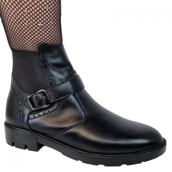 Ghete Damă Casual Din Piele Naturală Neagră 8711 [3]