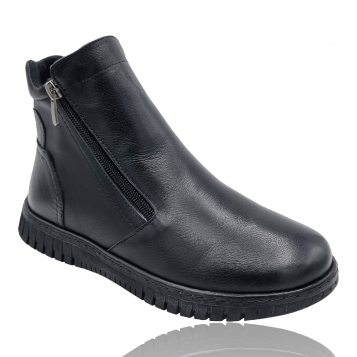 Ghete Damă Casual Din Piele Naturală Negru Box 8723 [3]