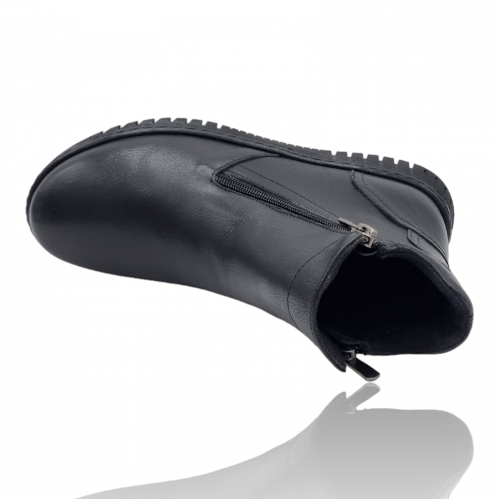 Ghete Damă Casual Din Piele Naturală Negru Box 8723 [8]