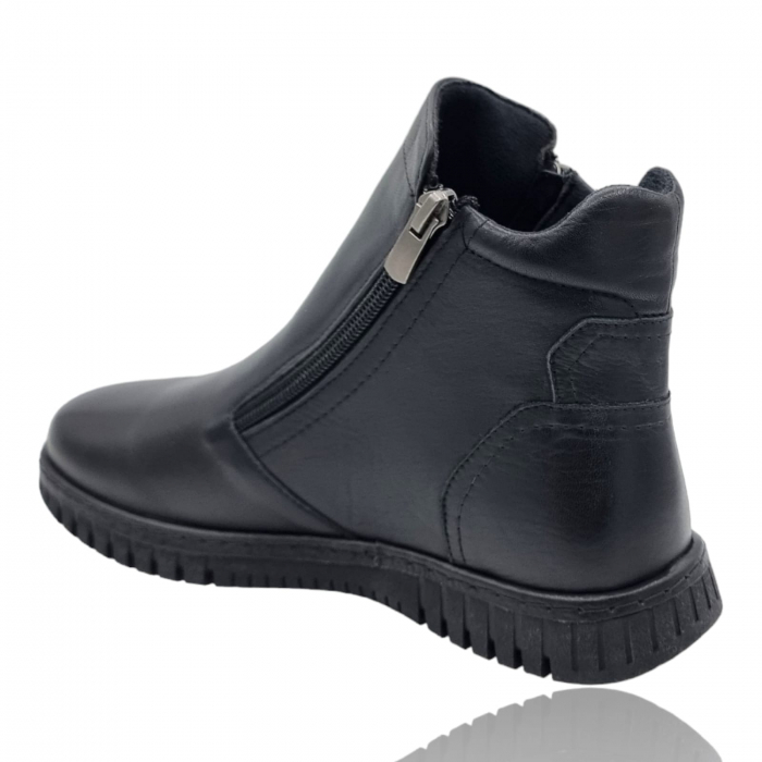 Ghete Damă Casual Din Piele Naturală Negru Box 8723 [2]