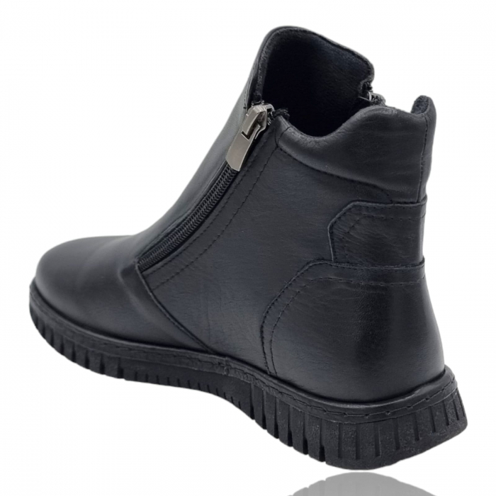 Ghete Damă Casual Din Piele Naturală Negru Box 8723 [6]